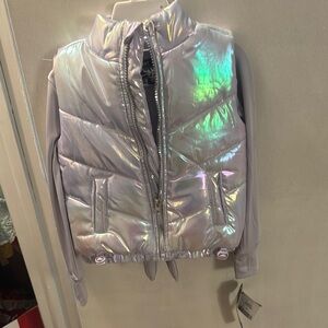Nicole Miller Silver Puffer Jacket